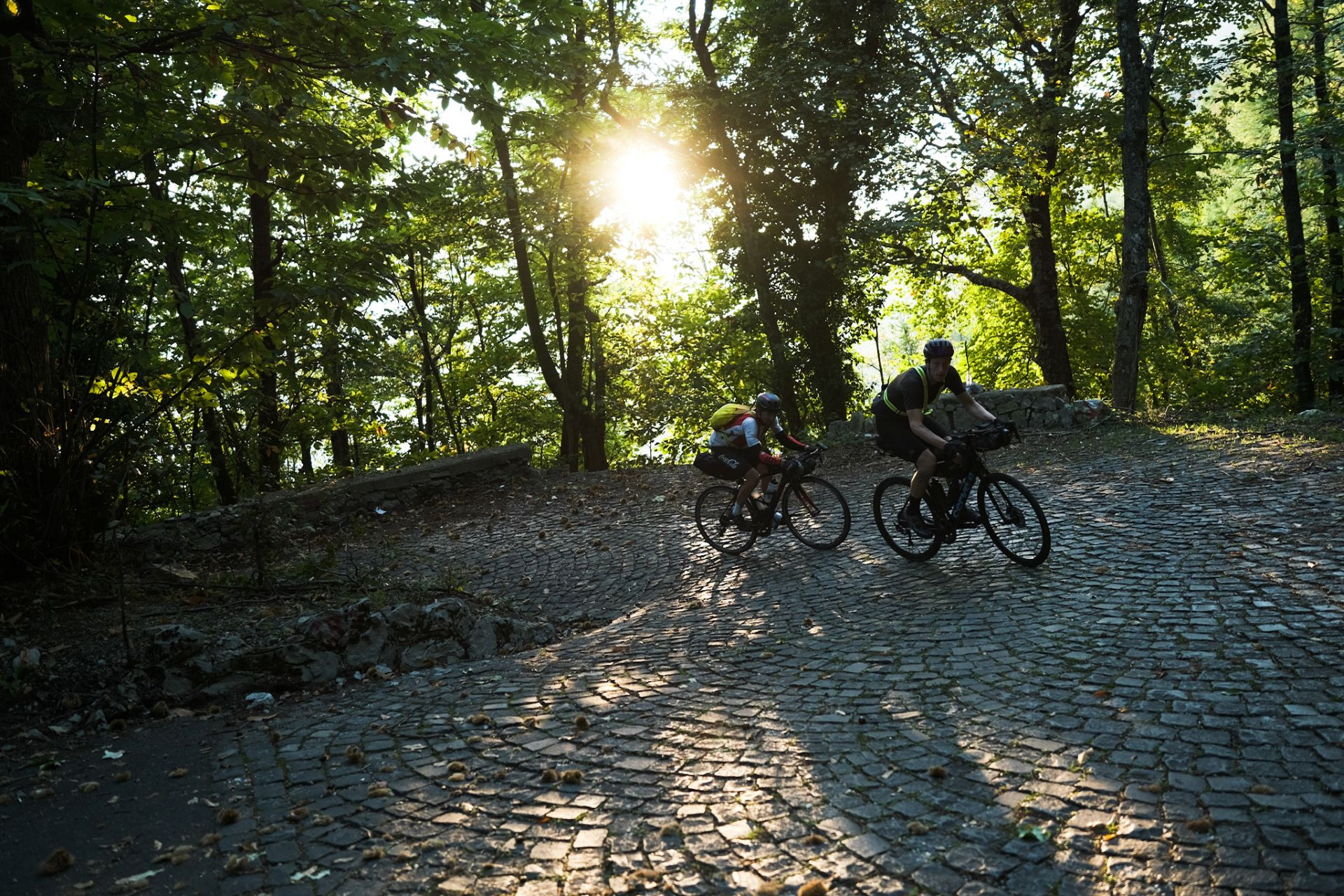Rider on the Two Volcano Sprint route, Italy